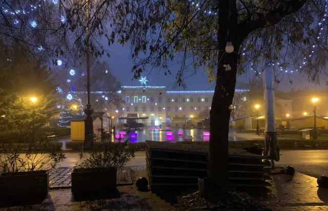 Nagykanizsa, Erzsébet-tér, ködben