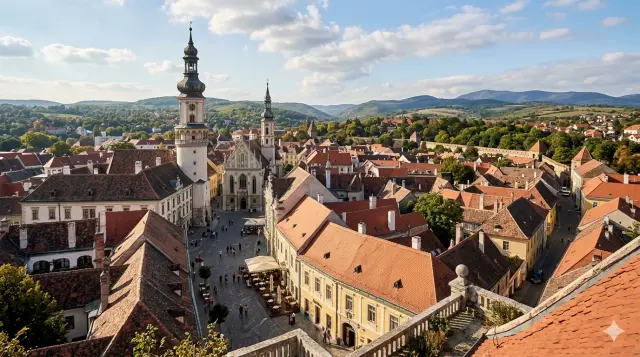 Sopron belváros látképe