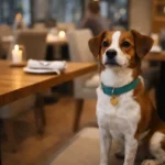 Pihenő kutyus vendéglőben